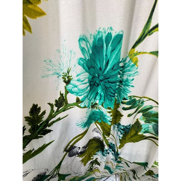 Gilli Teal & Floral Maxi Dress - Sleeveless V-Neck - Chic Beach Stunning - USA - Picture 7 of 14